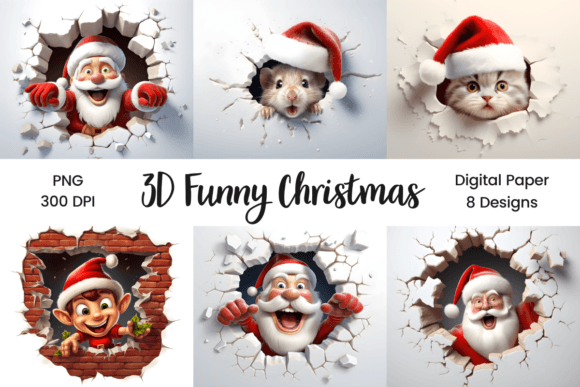 Download 3D Funny Christmas Background Bundle 1 - Funny Collection