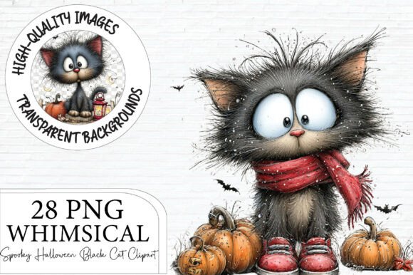 Download Spooky Halloween Black Cat Clipart - Black cat clipart Collection
