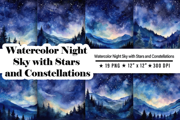 Download Watercolor Night Sky Background - Night sky background Collection