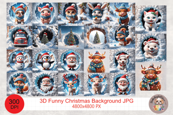 Download 3D Funny Christmas Background JPG - Funny Collection