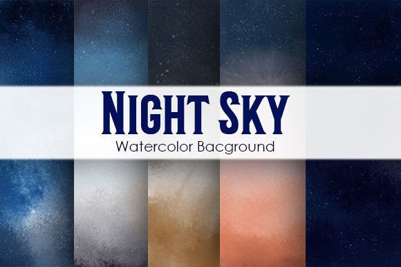 Download Watercolor Starry Night Sky Background - Night sky background Collection