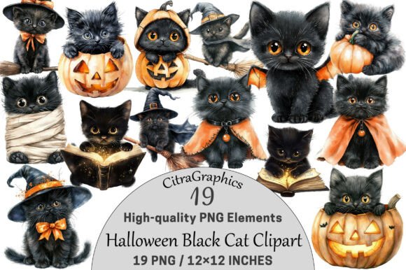 Download Halloween Black Cat Clipart PNG - Black cat clipart Collection