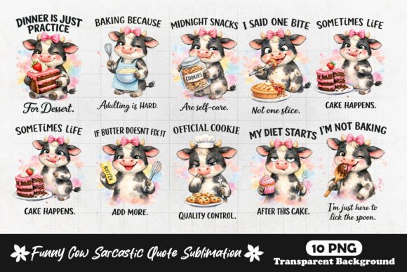 Download Funny Cow Baking Quotes Cartoon Cow PNG - Funny Collection