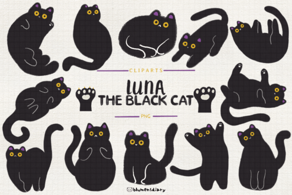 Download Luna the Black Cat Clipart - Black cat clipart Collection