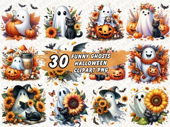 Download Funny Ghosts Pumpkin Halloween Bundle - Funny Collection