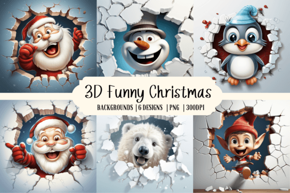 Download 3D Funny Christmas Background - Funny Collection