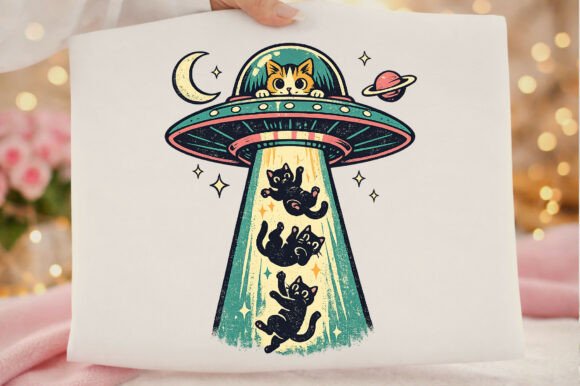 Download Funny Flying Space Cat Ufo Alien Png - Funny Collection