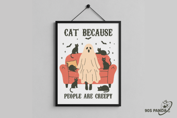 Download Halloween Funny Cat Ghost Design PNG - Funny Collection